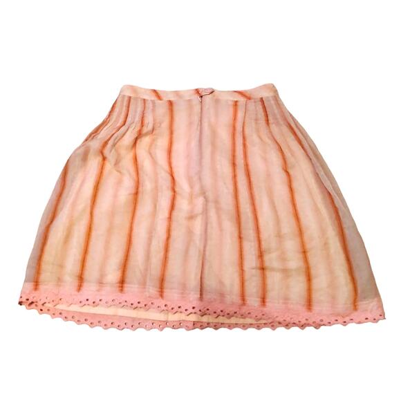GUC Free People Vertical Striped Aline Skirt Eyelet Hem Size 2 (192) - Picture 2 of 4